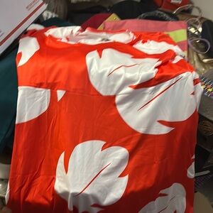 Vibrant Red and White A-Line Mini Dress